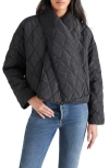 Steve Madden Women's Diarine Scarf Quilted Jacket In Black