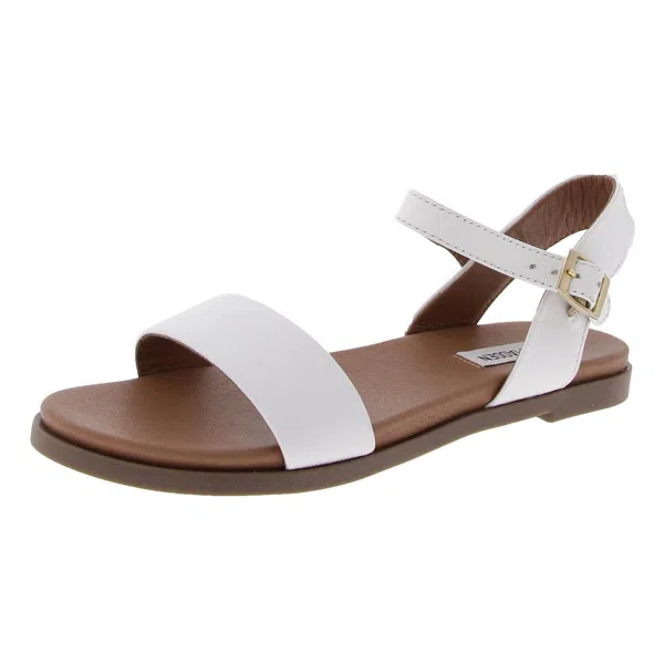 Steve Madden Damen Dina – Flache Ledersandale Mit Verstellbarem Knöchelriemen | Bequem & Zeitlos Für Den Sommer