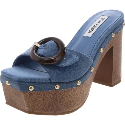 Steve Madden Dinnah Womens Buckle Slide In Multi