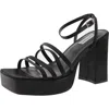 Steve Madden Affection Womens Strappy Patent Platform Sandals In Black