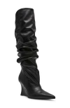 Steve Madden Distortion Fleece Knee High Boot In Black