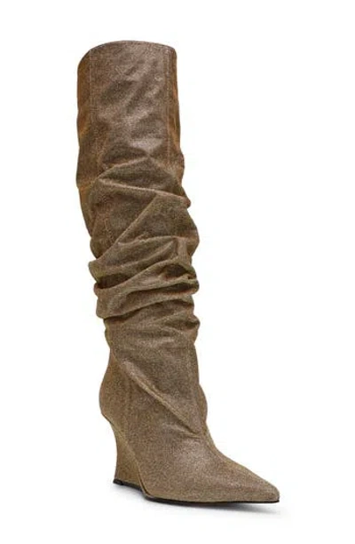 Steve Madden Distortion Knee High Boot In Gold