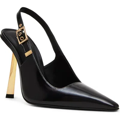 Steve Madden Divine Slingback Pump In Black Leather