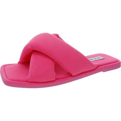 Steve Madden Dixie Womens Comfort Slip On Slide Sandals In Pink