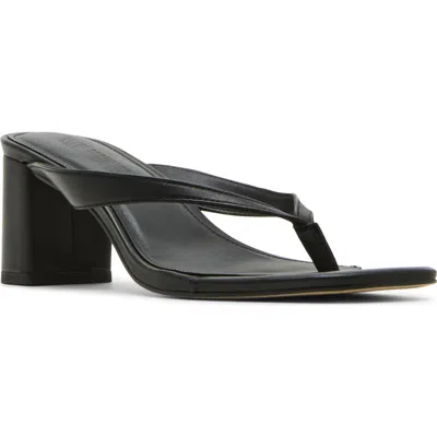 Steve Madden Dodie Block Heel Sandal In Black Leather