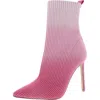 Steve Madden Doler Womens Knit Pointed Toe Sock Boot In Pink