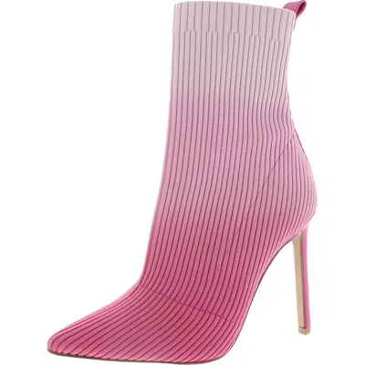 Steve Madden Doler Womens Knit Pointed Toe Sock Boot In Pink