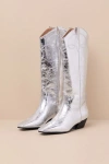 Steve Madden Dollie Western Boot In Silver