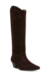 Steve Madden Women's Dollie Tall Western Boots In Brown Suede