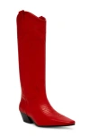 Steve Madden Dollie Western Boot In Red Leather