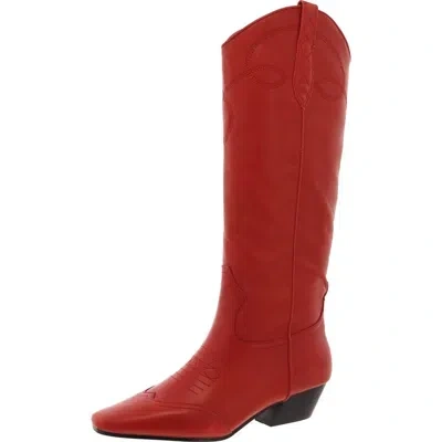 Steve Madden Dollie Womens Leather Tall Cowboy, Western Boots In Multi