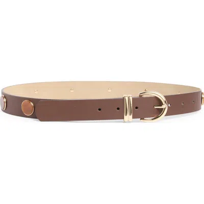Steve Madden Dome Stud Faux Leather Belt In Orange