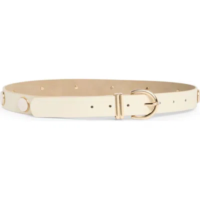 Steve Madden Dome Stud Faux Leather Belt In Gray