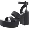 Steve Madden Dora Womens Adjustable Leather Platform Sandals In Black