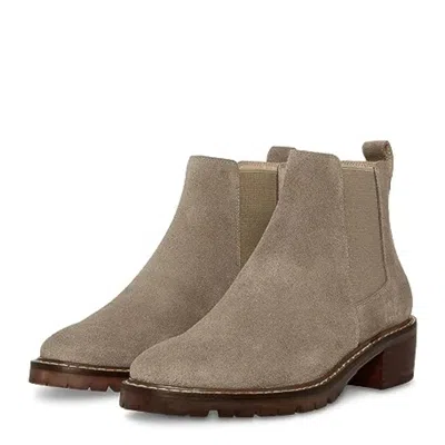 Steve Madden Dorothea Boots M Mushroom Suede Round Toe Chelsea Htat399 In Gray
