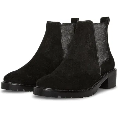 Steve Madden Dorothea Boots Women's Black Suede Round Toe Chelsea Htat398