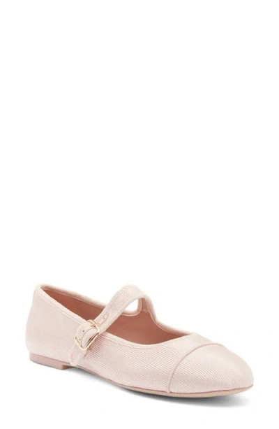 Steve Madden Dory Cap Toe Mary Jane Flat In Blush Satin