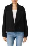 Steve Madden Double Breasted Crop Jacket In Black