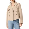 Steve Madden Double Breasted Short Trench Coat In Brown