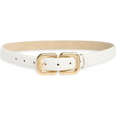 Steve Madden Double Buckle Belt In White