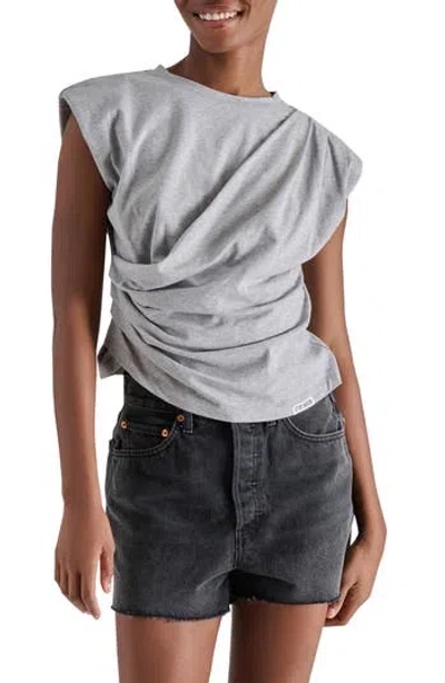 Steve Madden Draped Shoulder Pad T-shirt
