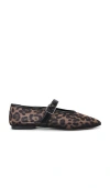 Steve Madden Women's Dreaming Mesh Mary Jane Flats In Leopard Mesh