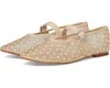 Steve Madden Dreaming Flat Women'sivory Mesh Rhinestones Mary Jane Zogg1614 In Multi