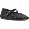 Steve Madden Dreaming Mary Jane Flat In Black Satin