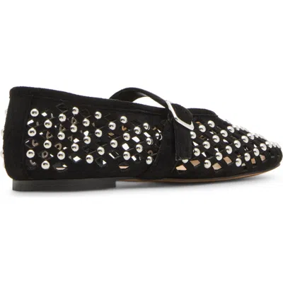 Steve Madden Dreaming Mary Jane Flat In Black,silver Multi