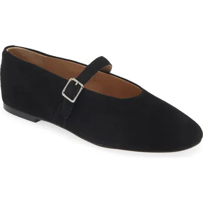 Steve Madden Dreaming Mary Jane Flat In Black Suede