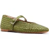 Steve Madden Dreaming Mary Jane Flat In Olive Satin