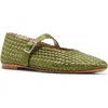 Steve Madden Dreaming Mary Jane Flat In Olive Satin