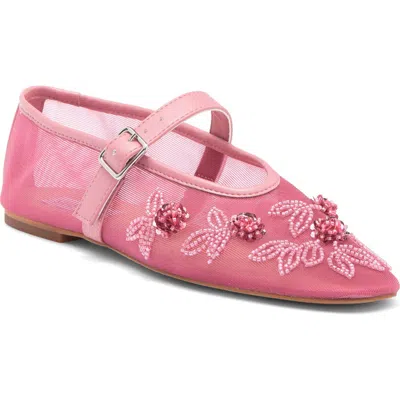 Steve Madden Dreaming Mary Jane Flat In Pink Floral