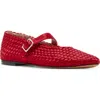 Steve Madden Dreaming Mary Jane Flat In Red Satin