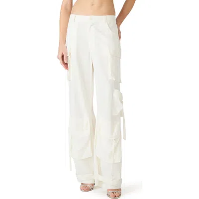 Steve Madden Duo Linen Blend Cargo Pants In White