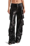 Steve Madden Duo Sequin Straight Leg Cargo Pants