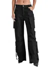 Steve Madden Duo Womens Cotton High Rise Cargo Pants In Black