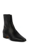 Steve Madden Dusty Zipper Block Heel Booties In Black Leather