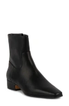 Steve Madden Dusty Zipper Block Heel Booties In Black Leather