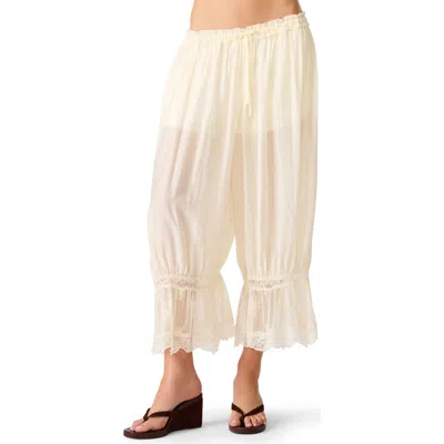 Steve Madden Easten Lace Detail Drawstring Pants In Neutral