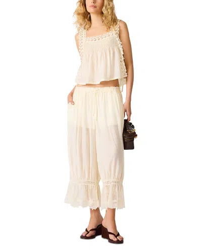 Steve Madden Easten Lace Trim Pants In White