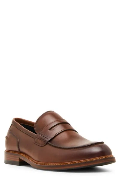 Steve Madden Eastin Leather Penny Loafer In Brown