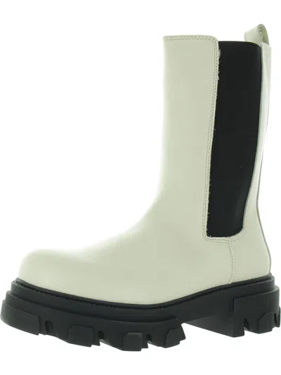 Steve Madden Woman Ankle Boots Ivory Size 10 Soft Leather In Multi