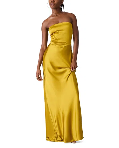 Steve Madden Elaia Strapless Gown In Yellow