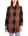 Steve Madden Eldridge Coat Women's Cognac Buffalo Plaid Snap Front Ddr440 In Multi