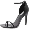 Steve Madden Electra Womens Embossed Faux Leather Ankle Strap In Black