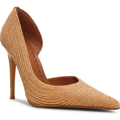 Steve Madden Elegant Raffia Half D'orsay Pump In Brown