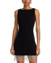 Steve Madden Elenora Embellished Fringe Minidress In Black