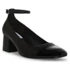 Steve Madden Eli Womens Leather Ankle Strap Pumps In Black