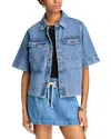 Steve Madden Eliana Denim Shirt In Medium Blue